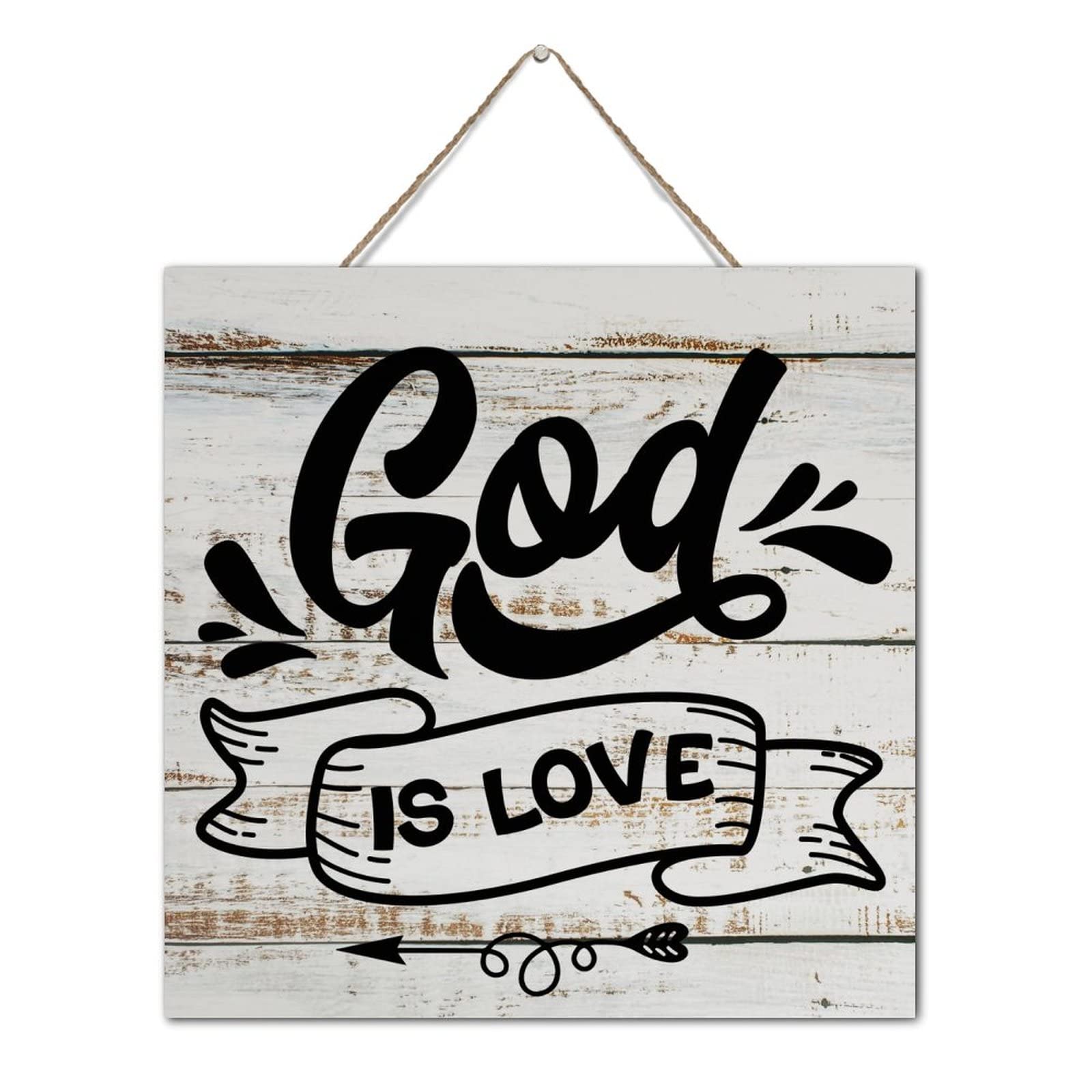 Plaque murale en bois God Is Love, cadeau de décoration de maison idéal