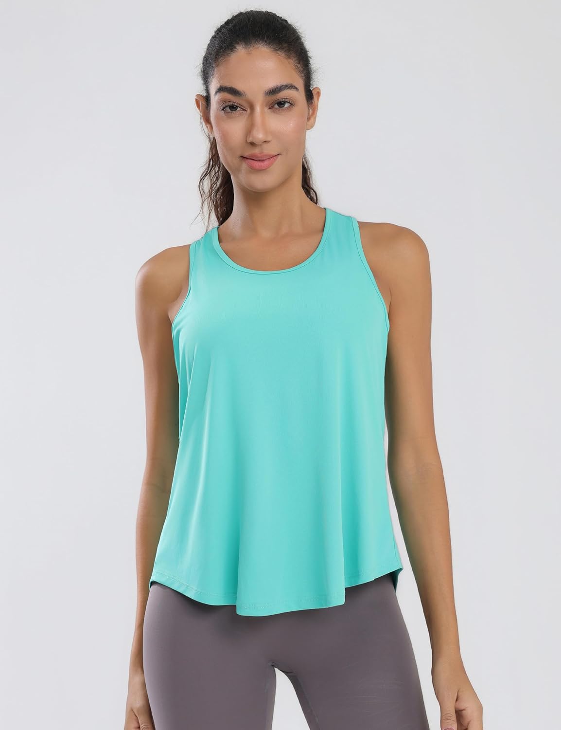 Women's Workout Tank Tops Loose Fit Racerback Sleeveless Shirts with UPF 50+ for Yoga Running Gym Athletic Exercise - Image 2