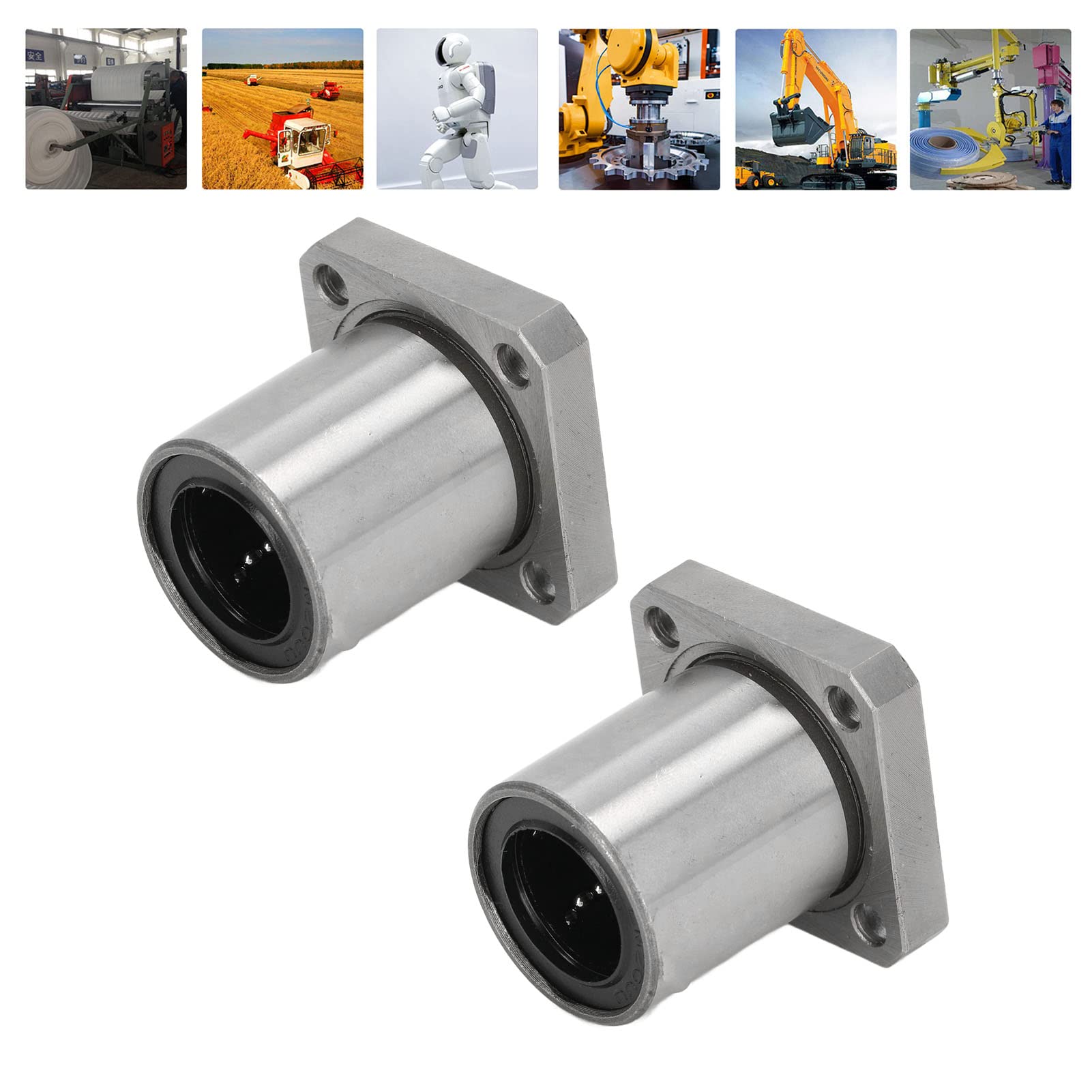 2 Roulements à Billes Linéaires Bride Carrée LMK20UU 20mm Alésage 32mm OD 42mm Longueur 2 Pièces