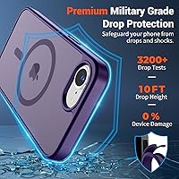 Vista 1088 de SUPFINE Funda magnética para iPhone 11 (compatible con MagSafe) (protección contra caídas de grado militar), translúcida mate a prueba de golpes