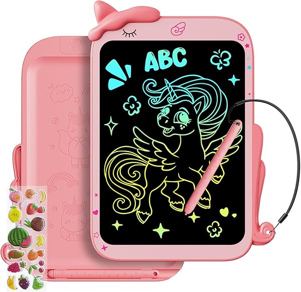 2026 Nueva 10 Pulgadas Tableta de Escritura LCD, Electight Portátil Tablet Escritura Pantalla Colorido Infantil con Borrable y Bloqueo Función, Reutilizables, para Notas, Memo, Escuela, Oficina (Rosa)