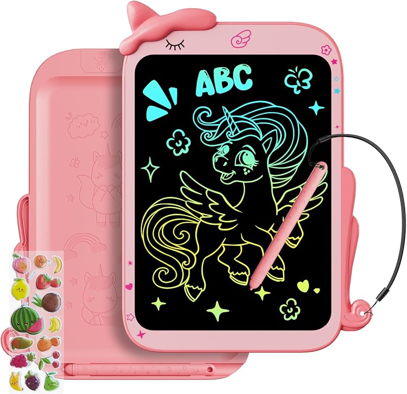 2026 Nueva 10 Pulgadas Tableta de Escritura LCD, Electight Portátil Tablet Escritura Pantalla Colorido Infantil con Borrable y Bloqueo Función, Reutilizables, para Notas, Memo, Escuela, Oficina (Rosa)