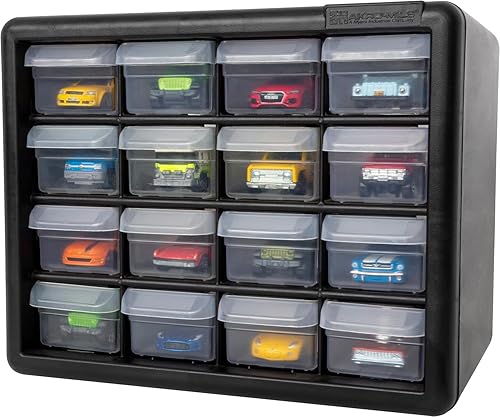 Miniatura 97 de Akro-Mils 10164 64 Piezas de plástico de equipo de almacenamiento y Gabinete cajón, 20 x 16 x 6-1/2 pulgadas, color negro