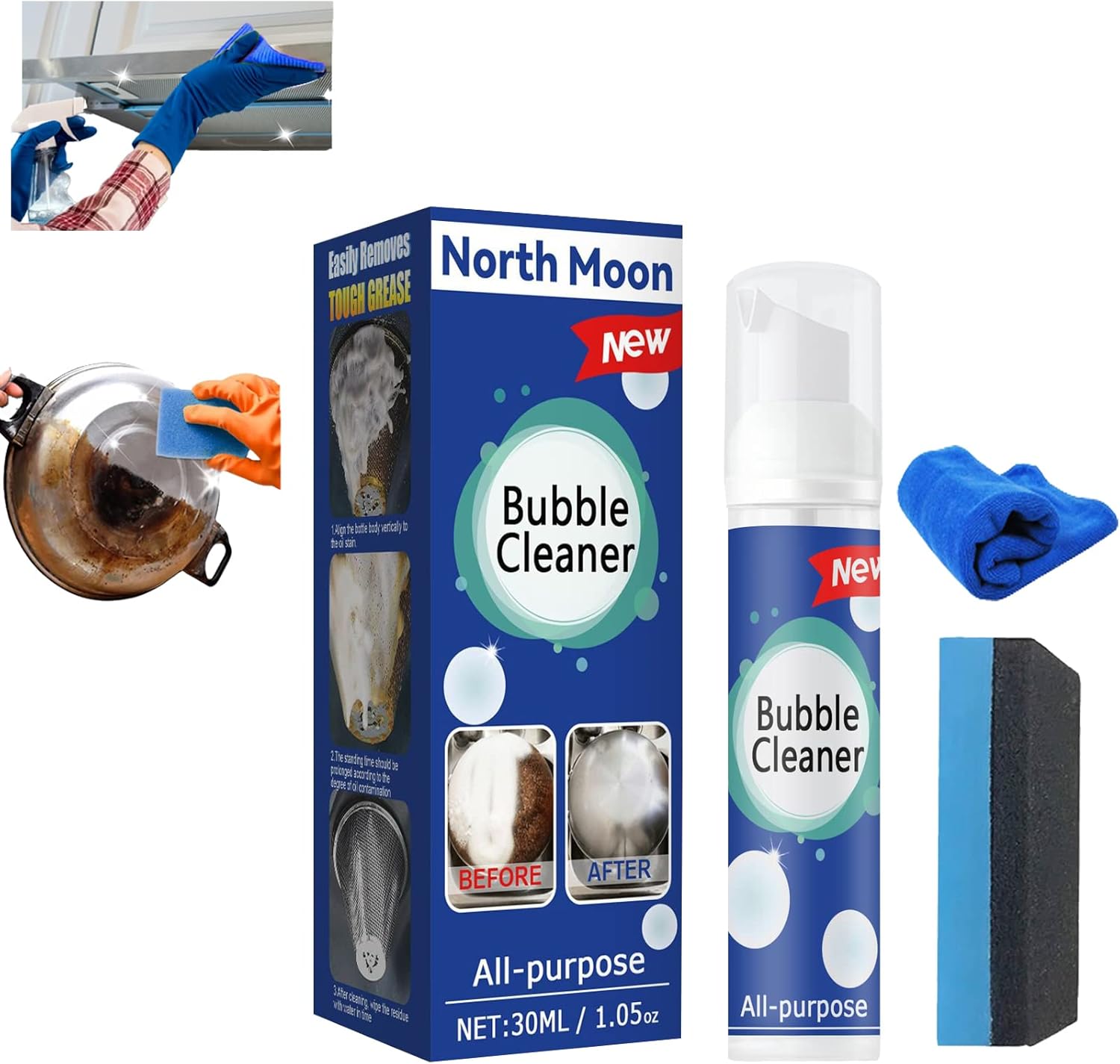 Foaming Heavy Oil Stain CleanerAll Purpose Bubble Cleaner, Powerful