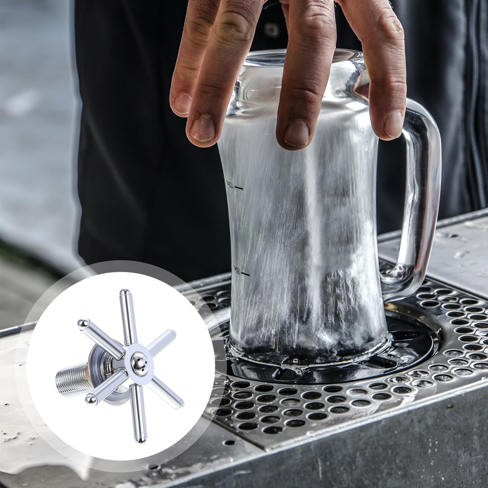Uonlytech 2 Pz Lavabicchieri Sciacquabicchieri a Barra in Acciaio Inox Sciacquabicchieribicchiere Da Bar Per Birra Sciacquabicchieri Da Cucina Tazza in Acciaio Inossidabile Tè Al Latte