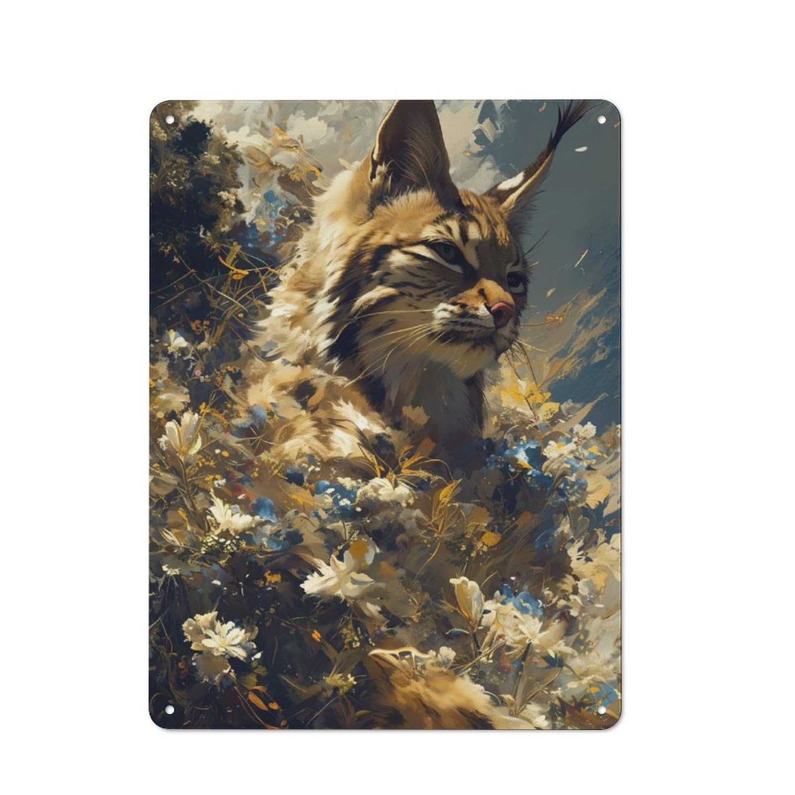 Junmoney Lynx Lush Rustic Metal Plaque 40X30cm For Hobby Room Or Studio, For Vintage Wall Decor Fans, For Garage And Workshop Walls