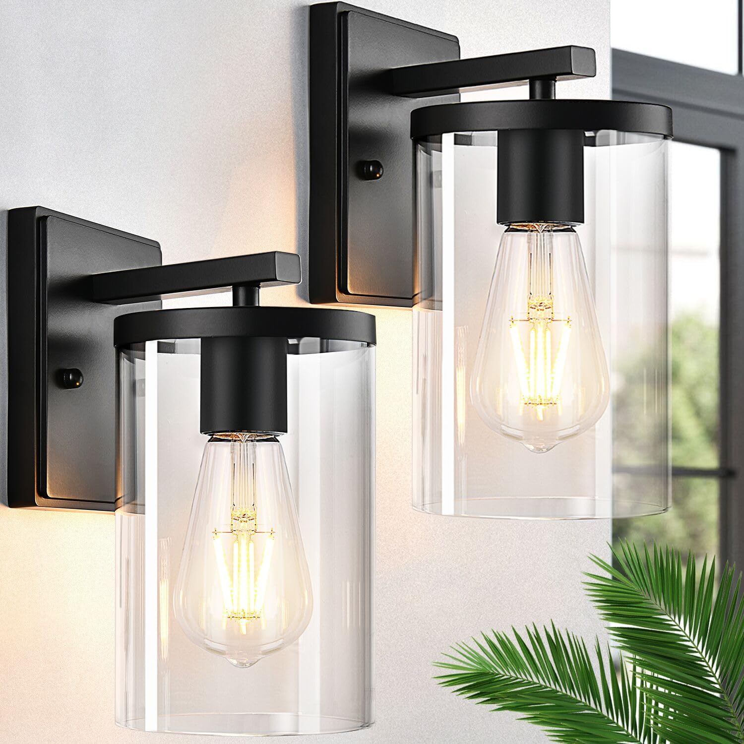 【Upgraded】 Outdoor Wall Lantern, Exterior Waterproof Wall Sconce Light