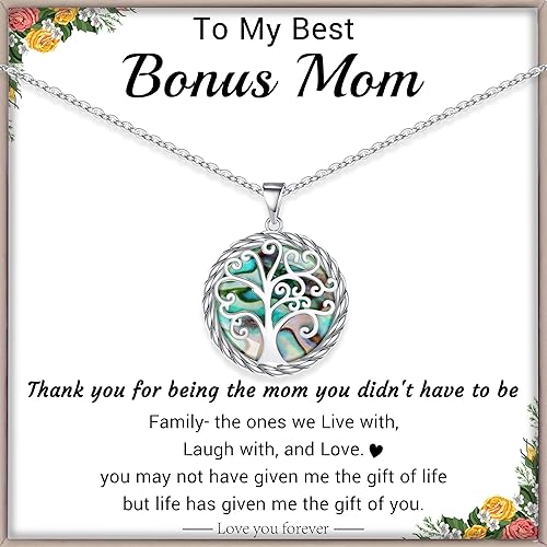 Christmas Gifts for Women Tree of Life Necklace for Women Birthday Gifts for Her Stocking Stuffers Pendant Necklace with Shell Tree Mothers Day Gift for Mom Grandma Wife Daughter Anniversary Christmas Jewelry