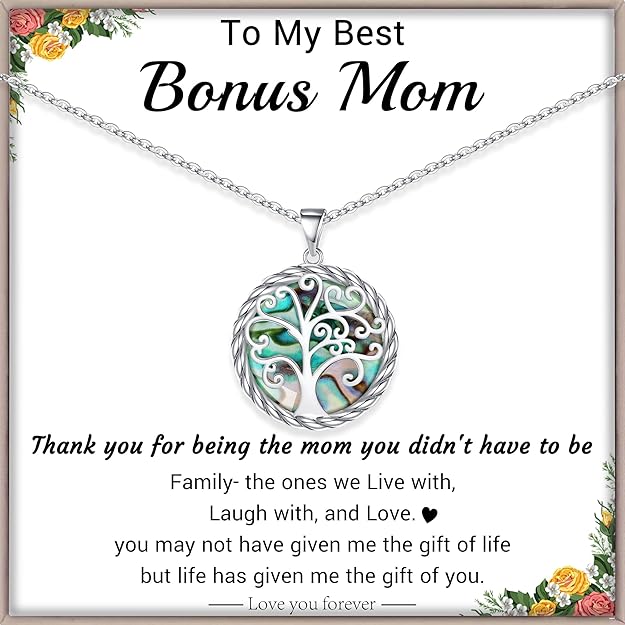 Christmas Gifts for Women Tree of Life Necklace for Women Birthday Gifts for Her Stocking Stuffers Pendant Necklace with Shell Tree Mothers Day Gift for Mom Grandma Wife Daughter Anniversary Christmas Jewelry