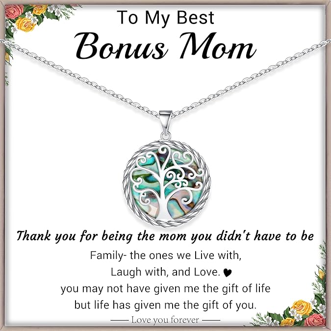 Christmas Gifts for Women Tree of Life Necklace for Women Birthday Gifts for Her Stocking Stuffers Pendant Necklace with Shell Tree Mothers Day Gift for Mom Grandma Wife Daughter Anniversary Christmas Jewelry