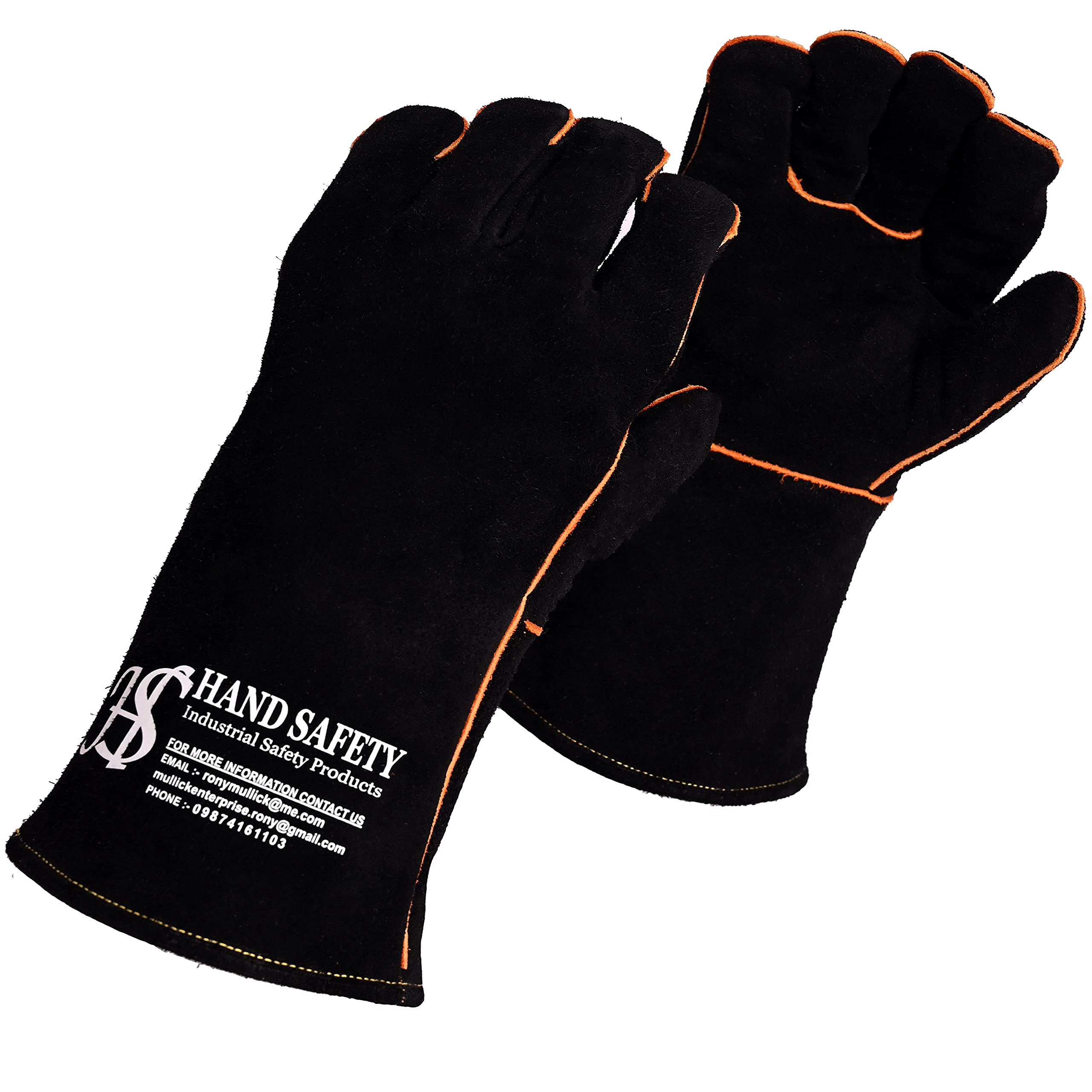 HAND SAFETY Black Suede Cowhide Leather Gloves With Ideal For Welding, Construction, Animal Handling, Gardening, BBQ, (Heat resistant) HS-117 (B099QRPTWW) Amazon Price History, Amazon Price Tracker