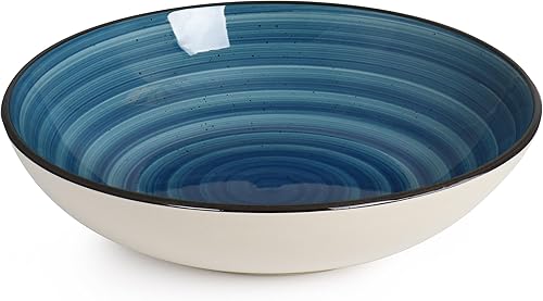 Miniatura 4 de Elama Gia - Vajilla redonda de cerámica de 24 piezas, color azul oscuro