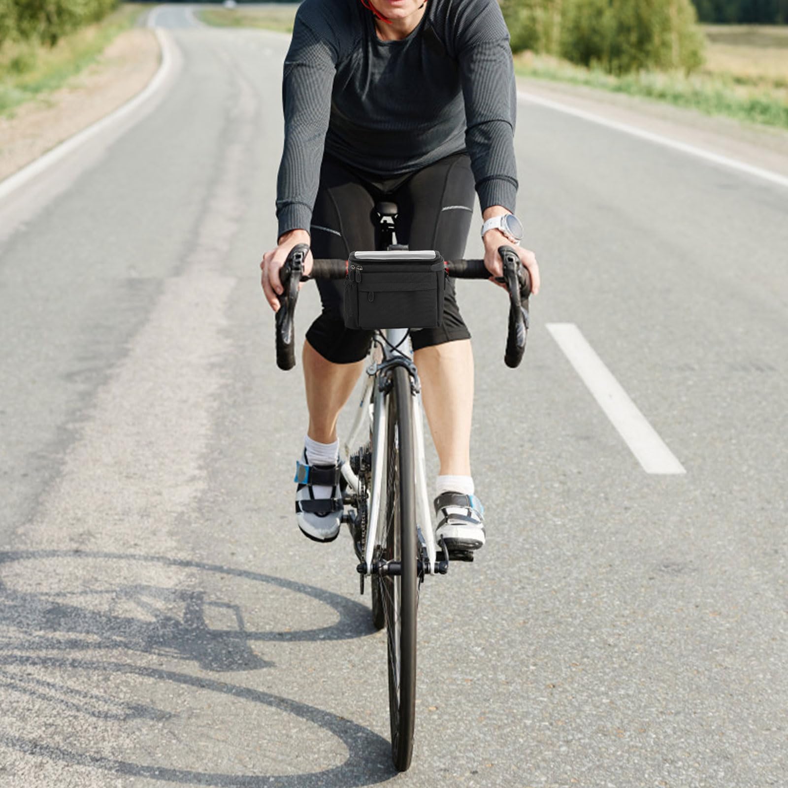 Borsa Manubrio Bici 4L Impermeabile - Con Tasca Touchscreen Per Telefono E Tracolla Rimovibile Per MTB E City Bike - Foto 10