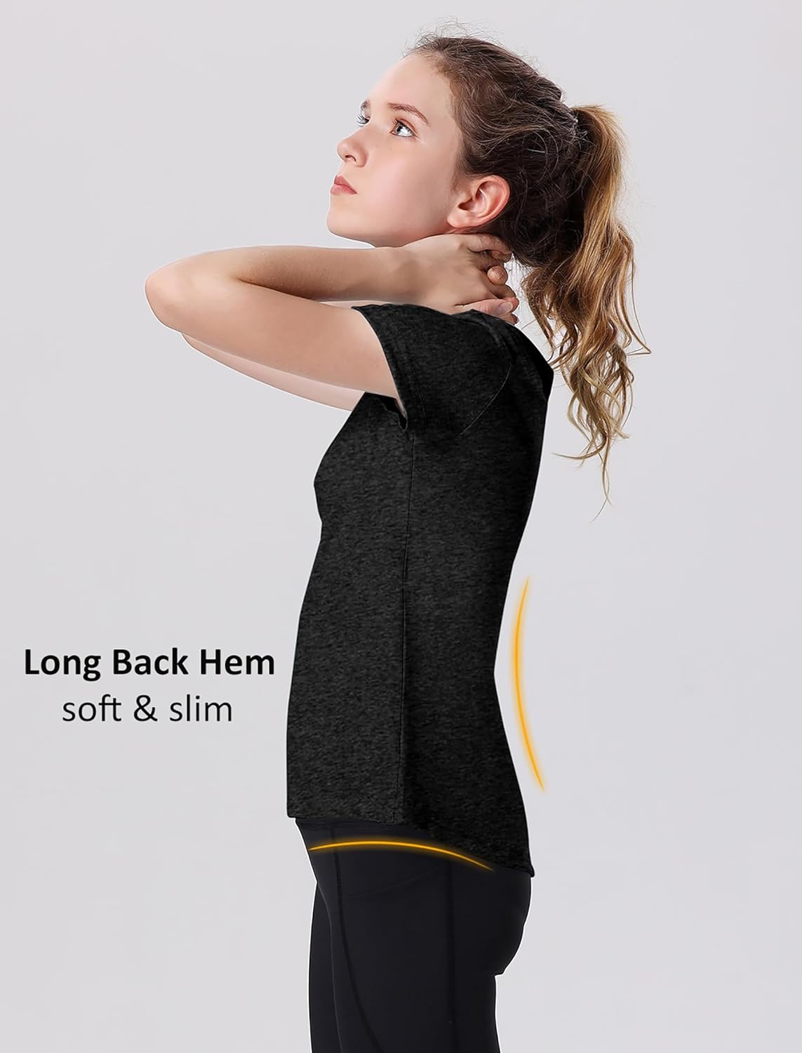 EXARUS 4 Pack Girls Athletic Shirts Quick Dry Shirts Short Sleeve T Shirts Tee Workout Activewear Tops for Tween - Image 5