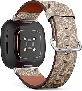 CJBROES Replacement Leather Watch Band, Compatible with Fitbit Versa 3 and Fitbit Sense of Wristband Bracelet Accessory - Mythological Magic Beast Basilisk Legendary