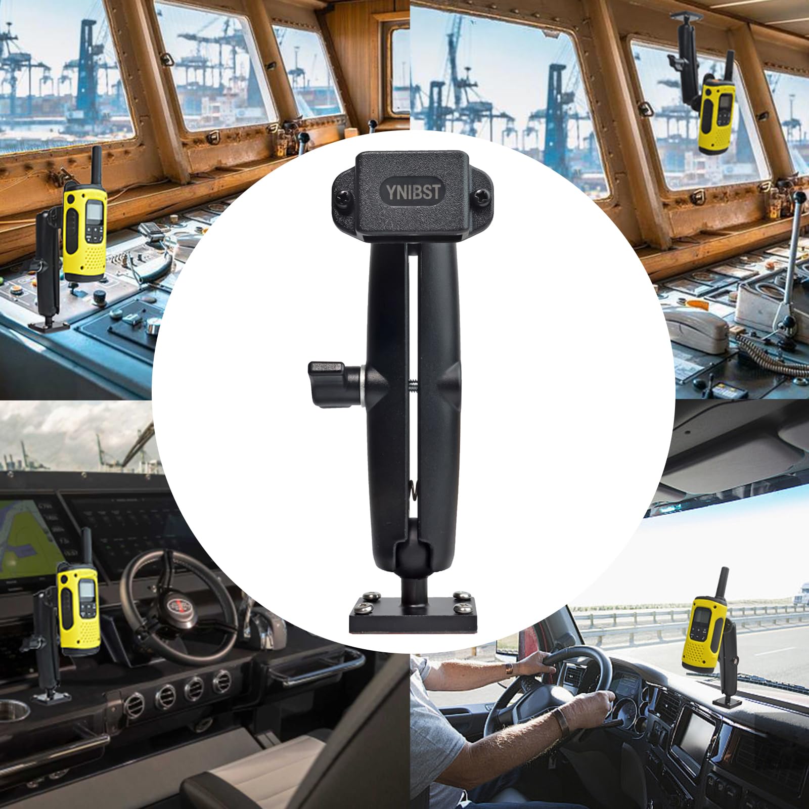 Soporte para Walkie-Talkie/Altavoz Micrófono, Porta Radio con Montaje para Coche/Camión/Oficina/Pared, Compatible con Motorola Kenwood Midland BaoFeng Quansheng