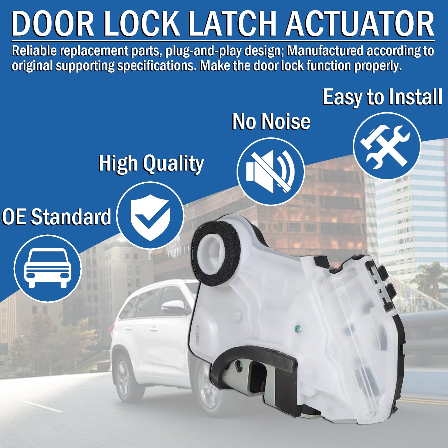 Qagea Front Left Driver Side Door Lock Latch Actuator Motor Fits for Toyota Corolla Highlander Corolla Camry Rav4 Lexus IS350 RX350, Replaces 69040-02440 69040-53130 937-909