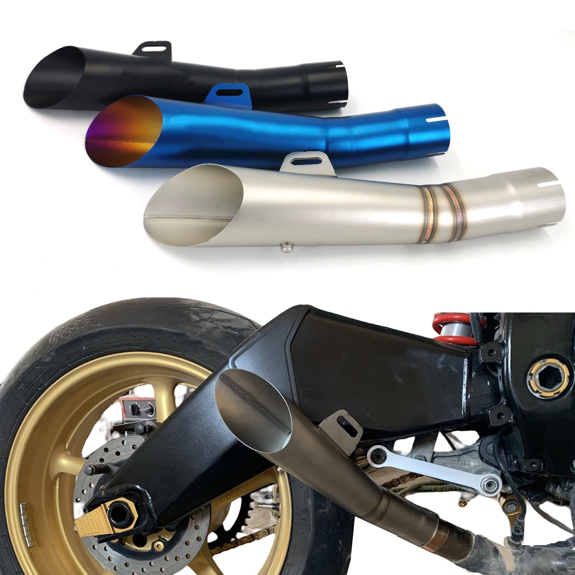 Motocicleta Tubo Escape Para MSX125 para CBR600RR Motocross Dirt Pit Bike silenciador Escape Moto 51mm tubo de Escape de motocicleta Silenciador Escape Moto (Color : 1)