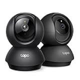 Tapo TP-Link 2K Pan/Tilt Indoor Security Camera for Baby Monitor, Pet Camera, Motion Detection & Tracking, 2-Way Audio, Cloud & SD Card Storage, Works w/Alexa & Google Home, Black, C211(2-Pack)