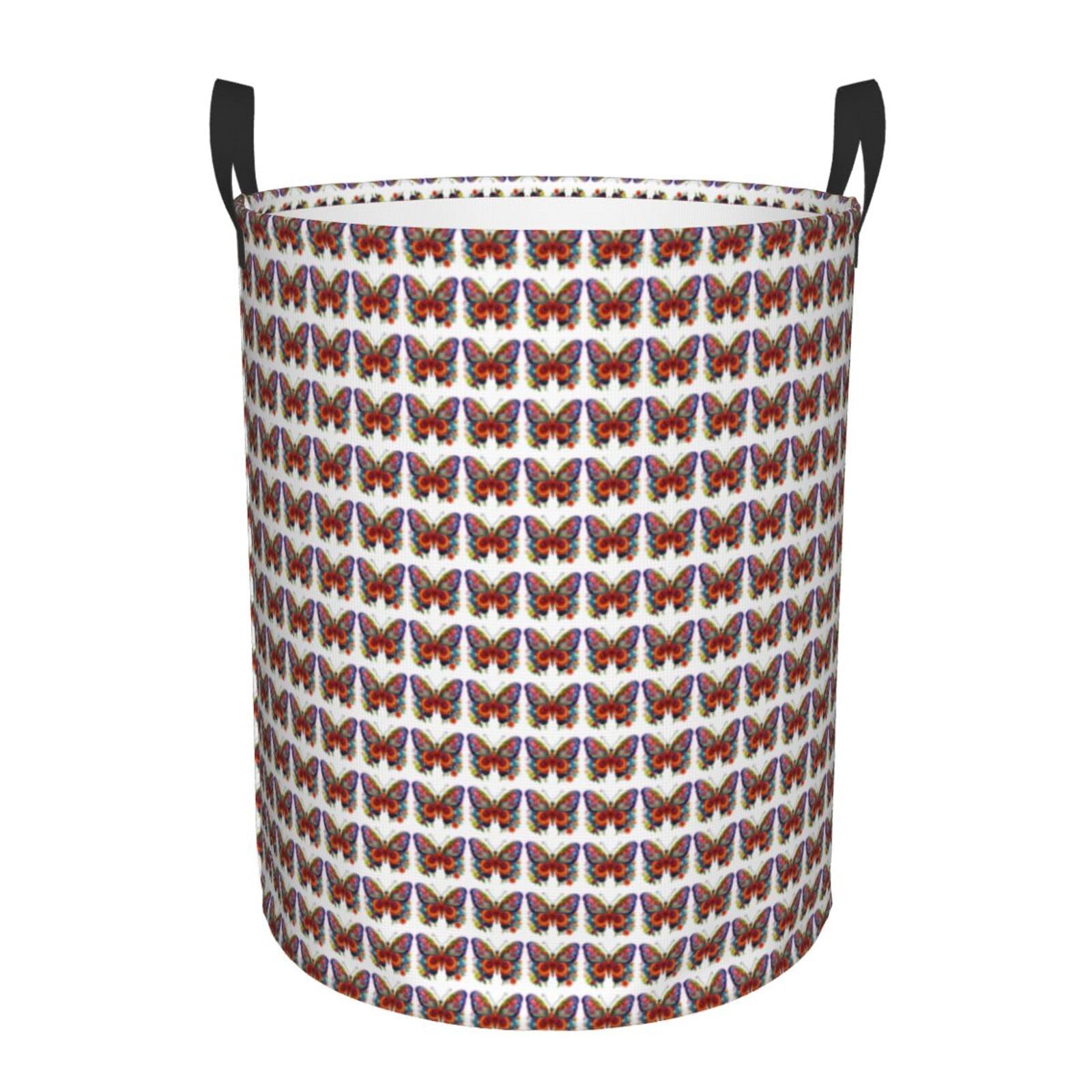 Panier à linge rond grand format étanche avec broderie colorée