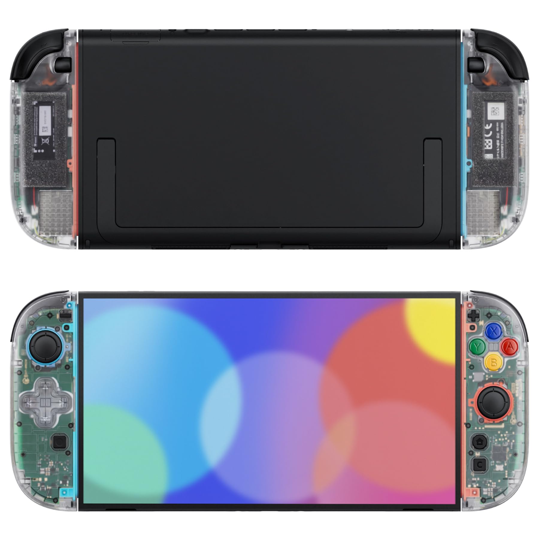 eXtremeRate Cover per Nintendo Switch 2 con Tasti ABXY Dpad, Custodia Ricambio Accessori per Switch 2 Joycon, Senza Joycon e Console(Dpad Versione), Trasparente