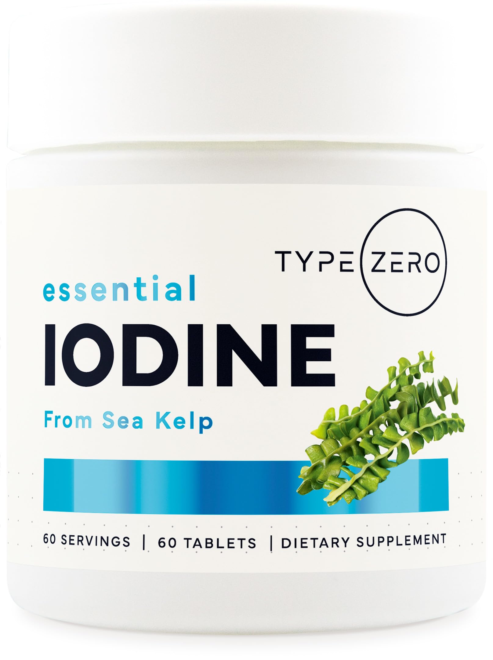 Type Zero Clean Iodine (325mcg) 60 Tablets, from Sea Kelp, Gluten-Free