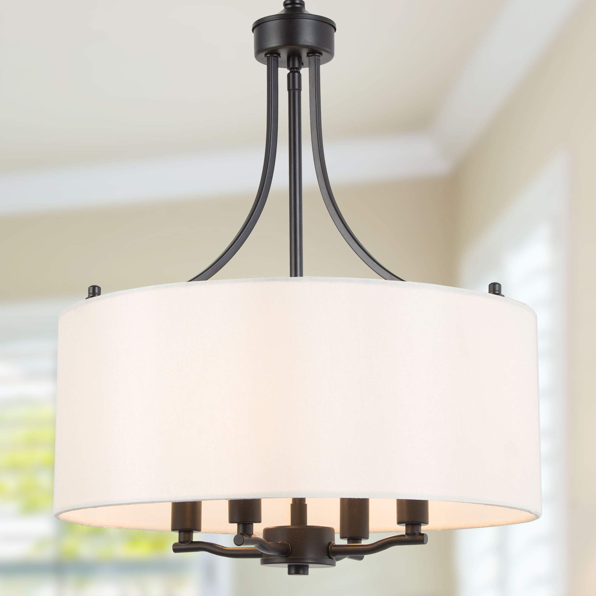 Buy LALUZ Drum Lighting Chandelier, Farmhouse Chandeliers for Dining