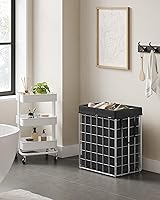 Vista 98 de SONGMICS 29 Gal. (110L) Laundry Basket, Laundry Hamper, Collapsible Clothes Hamper, Removable and Washable Liner, Metal Wire Frame, for Bedroom