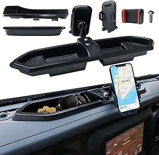 3PCS for Jeep Wrangler Accessories with Phone Mount - for 2018-2023 Jeep Wrangler JL Accessories JLU & Jeep Gladiator Accessories JT Interior for Jeep Accessories Wrangler Gear Shift Side Organizer