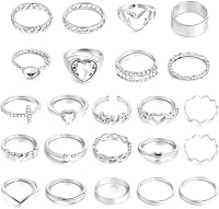 Chicutie 23PCS Gold Knuckle Rings Set for Women - Stackable Midi Finger Rings with Cubic Zirconia, Twist & Hollow Designs, Adjustable US 5-8