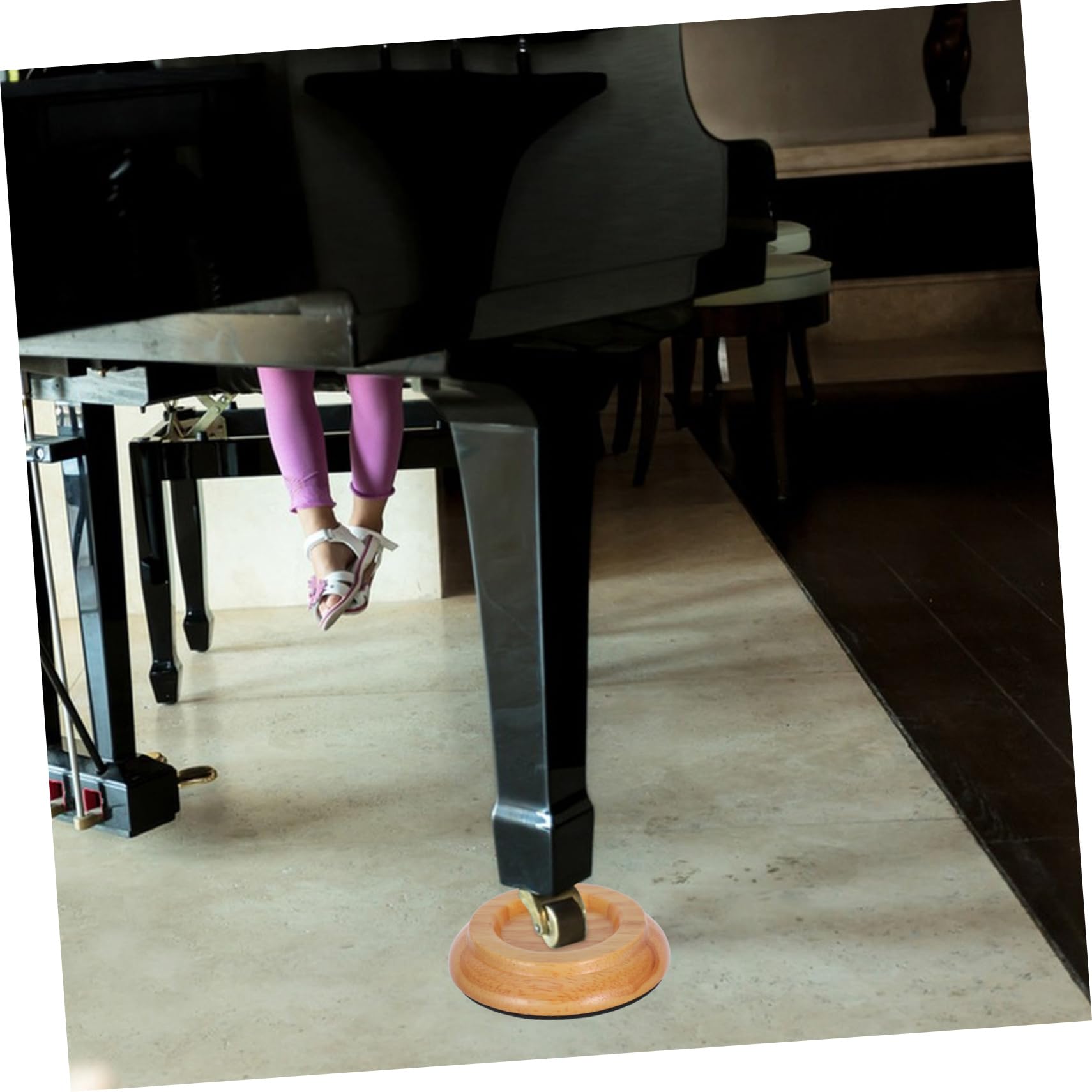 FOYTOKI Piano Foot Pads Set of 4 Hardwood Floor Protectors Non-Slip Casters for Upright Piano Eva Material Easy to Install Elegant Patterns for Indoor Use