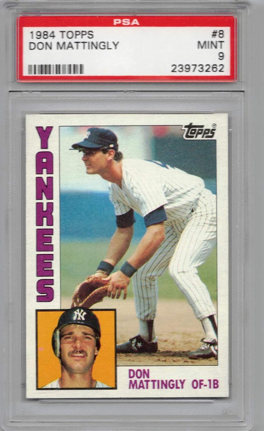 1984 Topps Baseball #8 Don Mattingly Rookie Card Graded PSA 9 Mint