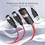 TNP MIDI to USB Cable Interface Converter, USB-A to 5 Pin MIDI in/Out Adapter Cord for Keyboard Synthesizer Electronic Drum to PC Mac Laptop iPad iPhone, Plug and Play, 6 FT, Red