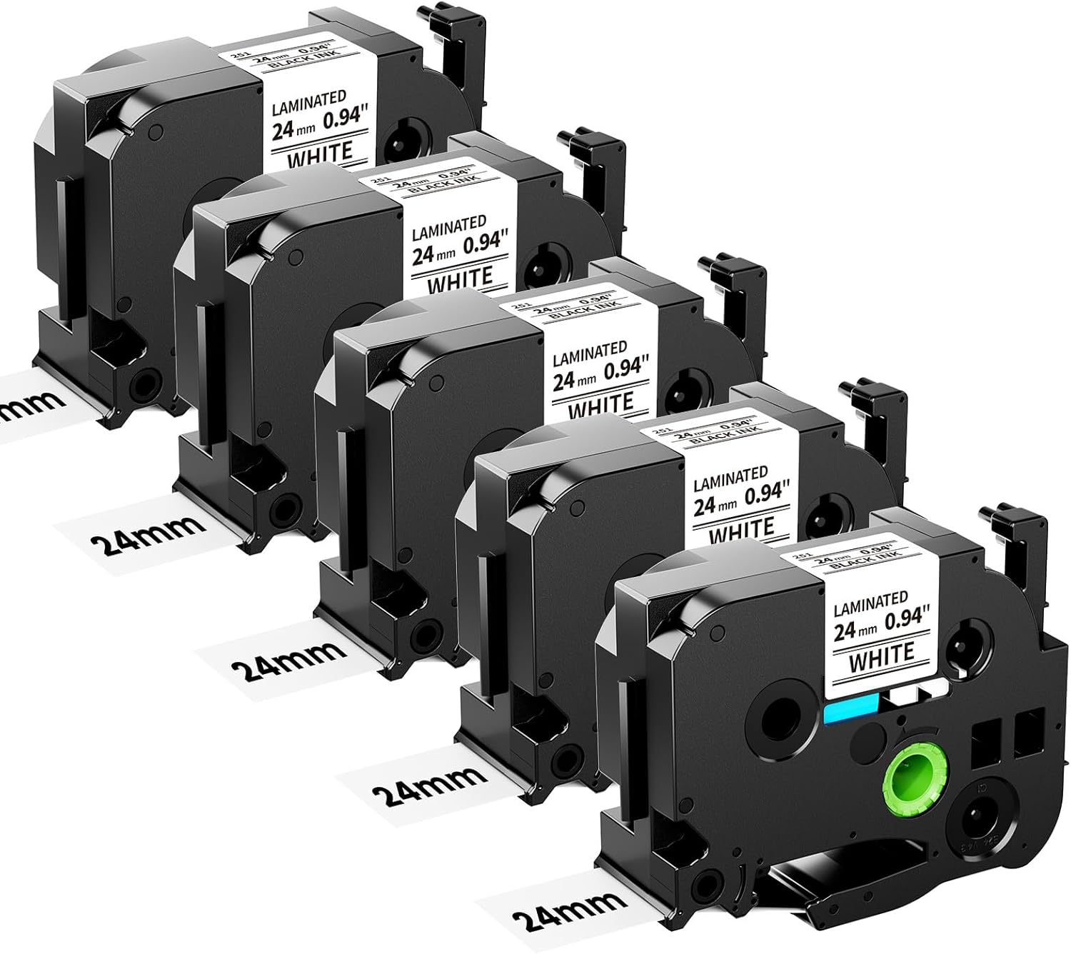Label Maker Tape TZe-251 Compatible Brother Pt-Touch Label Tape 24mm Laminated Black on White, and Compatible with Brother Label Maker PT-D610BT PT-D600 PT-P710BT PT-P750W PT-P700