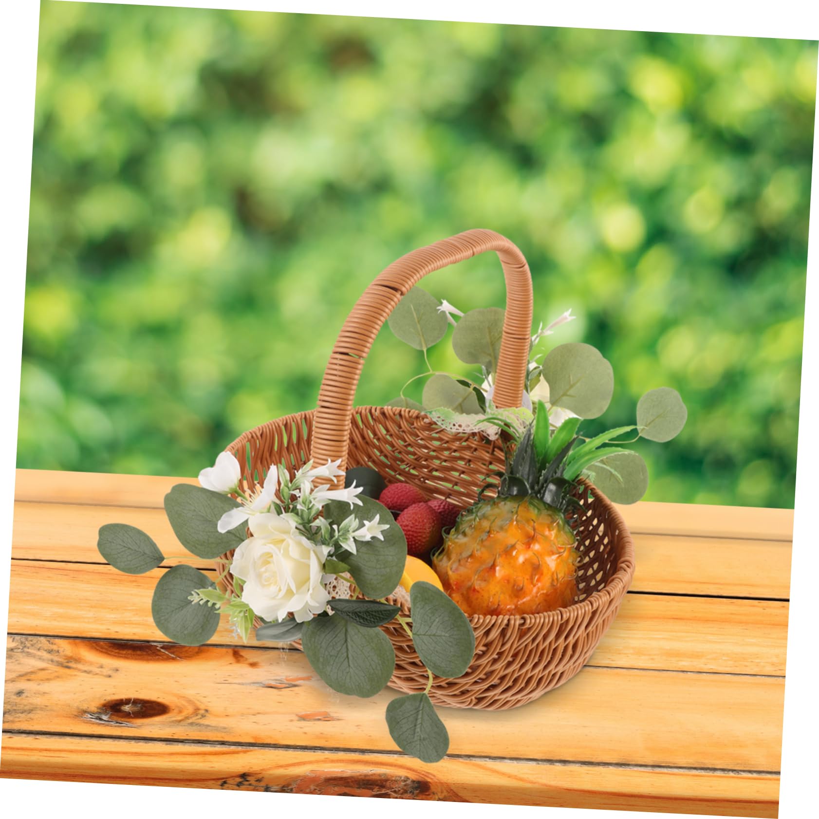 PRETYZOOM Cesta De Imitación para Almacenamiento De para Picnic y Decoración De Bodas Diseño Rústico y Práctico