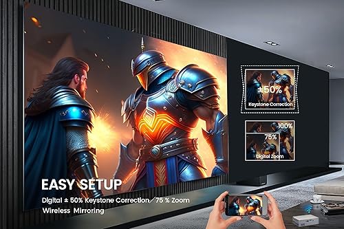 Miniatura 7 de Mini proyector de corto alcance AAXA SLC450 True 1080P portátil 4K soporte 5G WIFI Bluetooth 5.0 RGB LED Android a bordo para rastreo de arte,