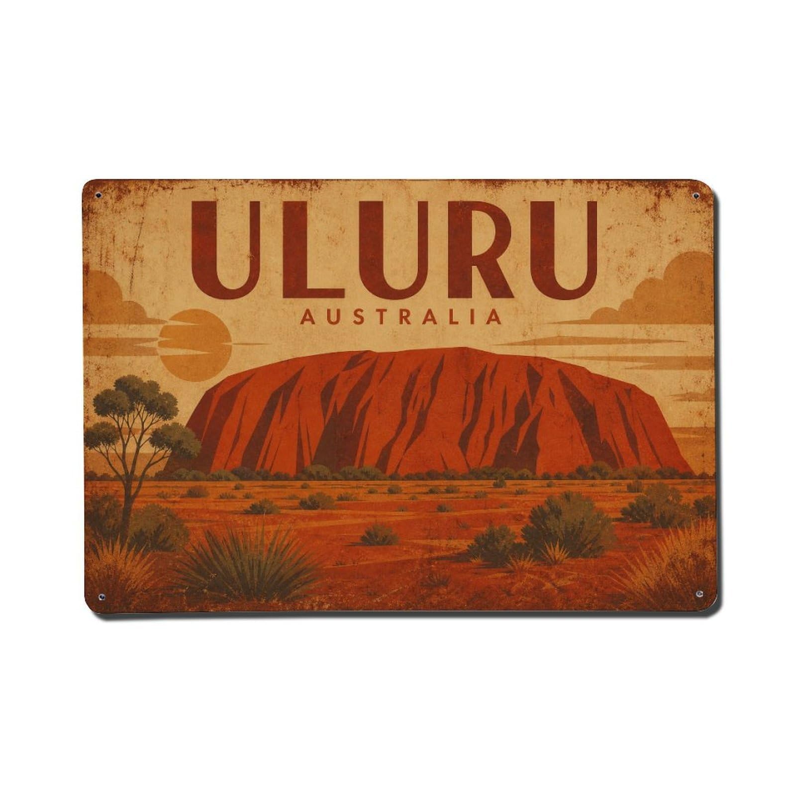 Australia Uluru Nature Travel Heritage Regional Metal Tin Sign