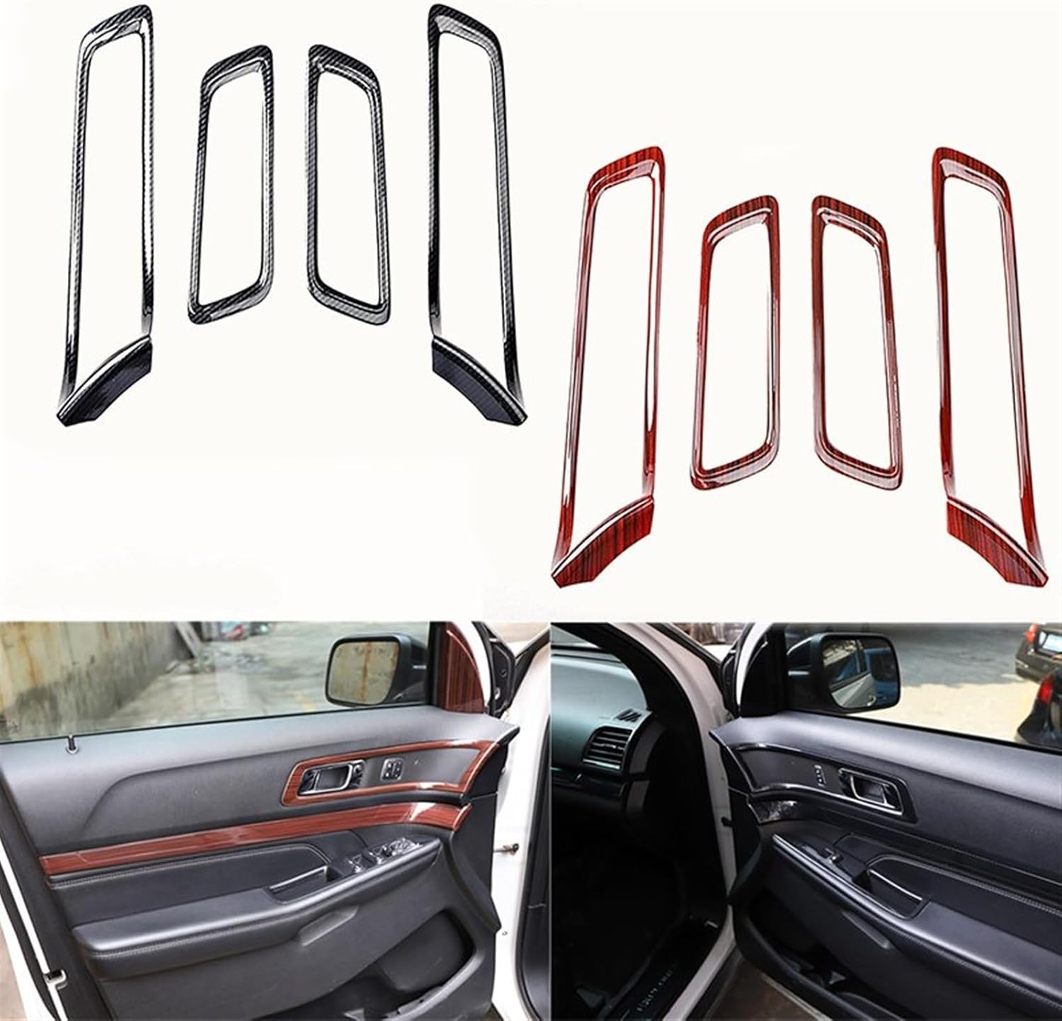 車内アクセサリー Compatible With For Explorer 2016 2017 2018 車インナードアハンドルフレ