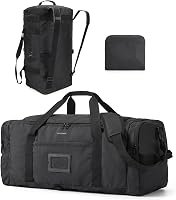 BAGSMART 60L Foldable Travel Duffle Bag - 4-in-1 Convertible Backpack Weekender for Men, Carry-On Black Duffel