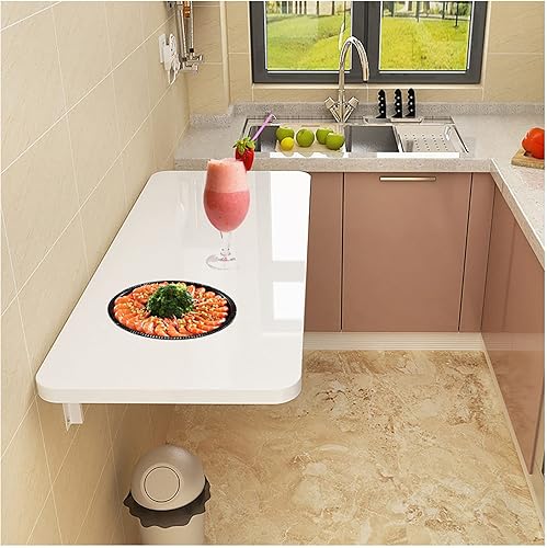 Mesa plegable montada en la pared, escritorio flotante plegable, mesa plegable para colgar en la pared, mesas de hojas colgantes para espacios