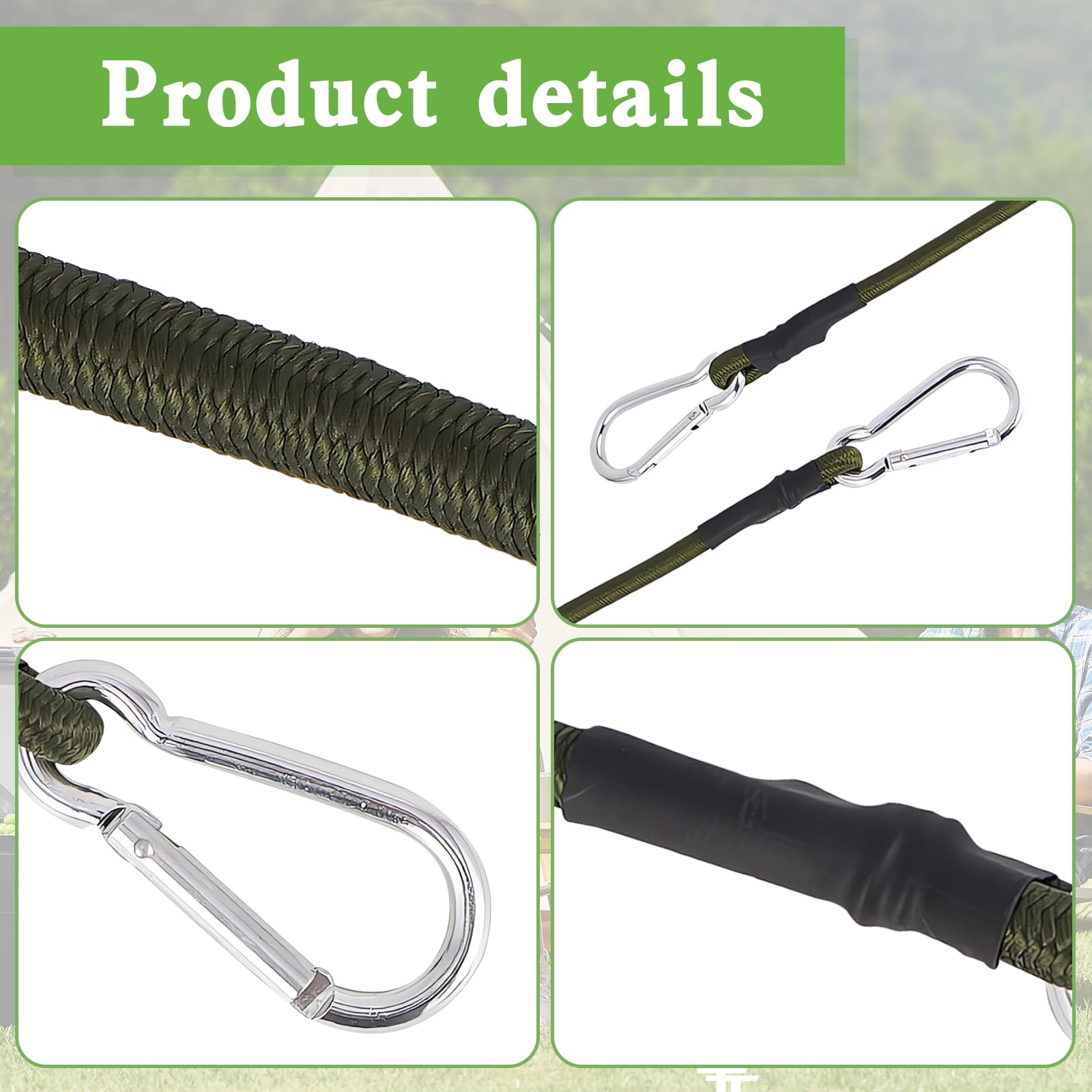 KINDPMA Tendeurs Elastique Avec Mousqueton 16pcs 4 Couleurs