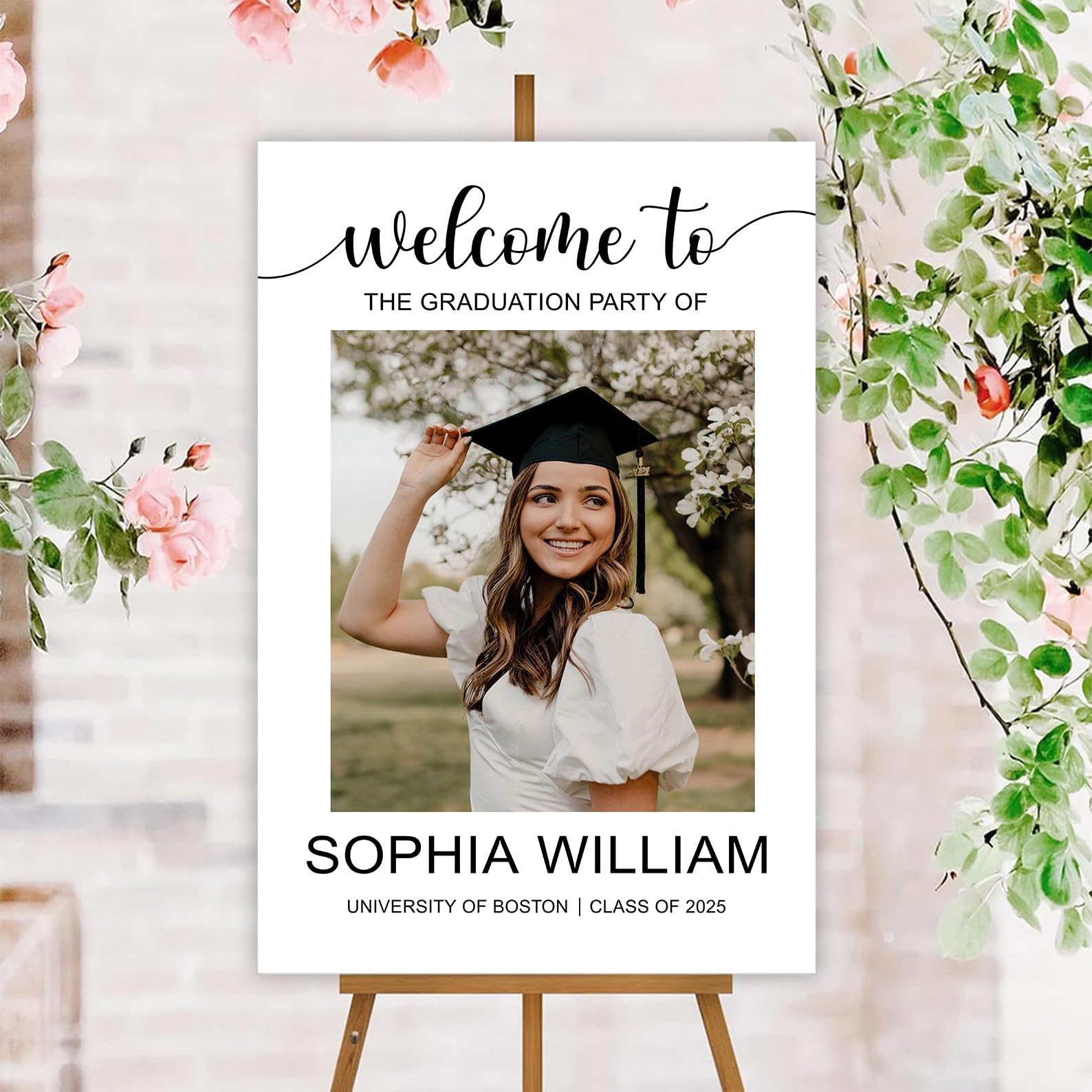 Personalized Graduation Welcome Sign, Graduation Party Welcome Sign with Photo, Class Of 2025, Graduation Yard Sign, Grad Party Decorations 2025,
