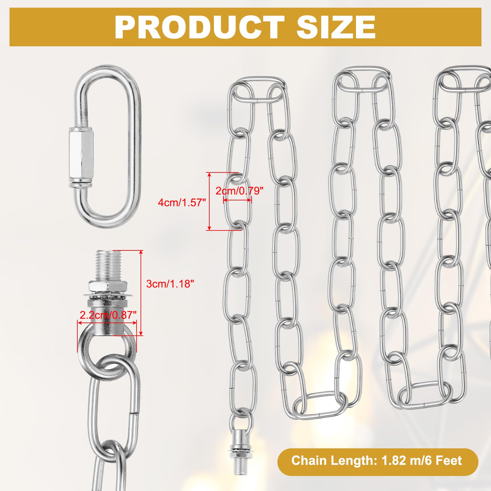 PATIKIL 6 ft Light Fixture Chain - Image 2