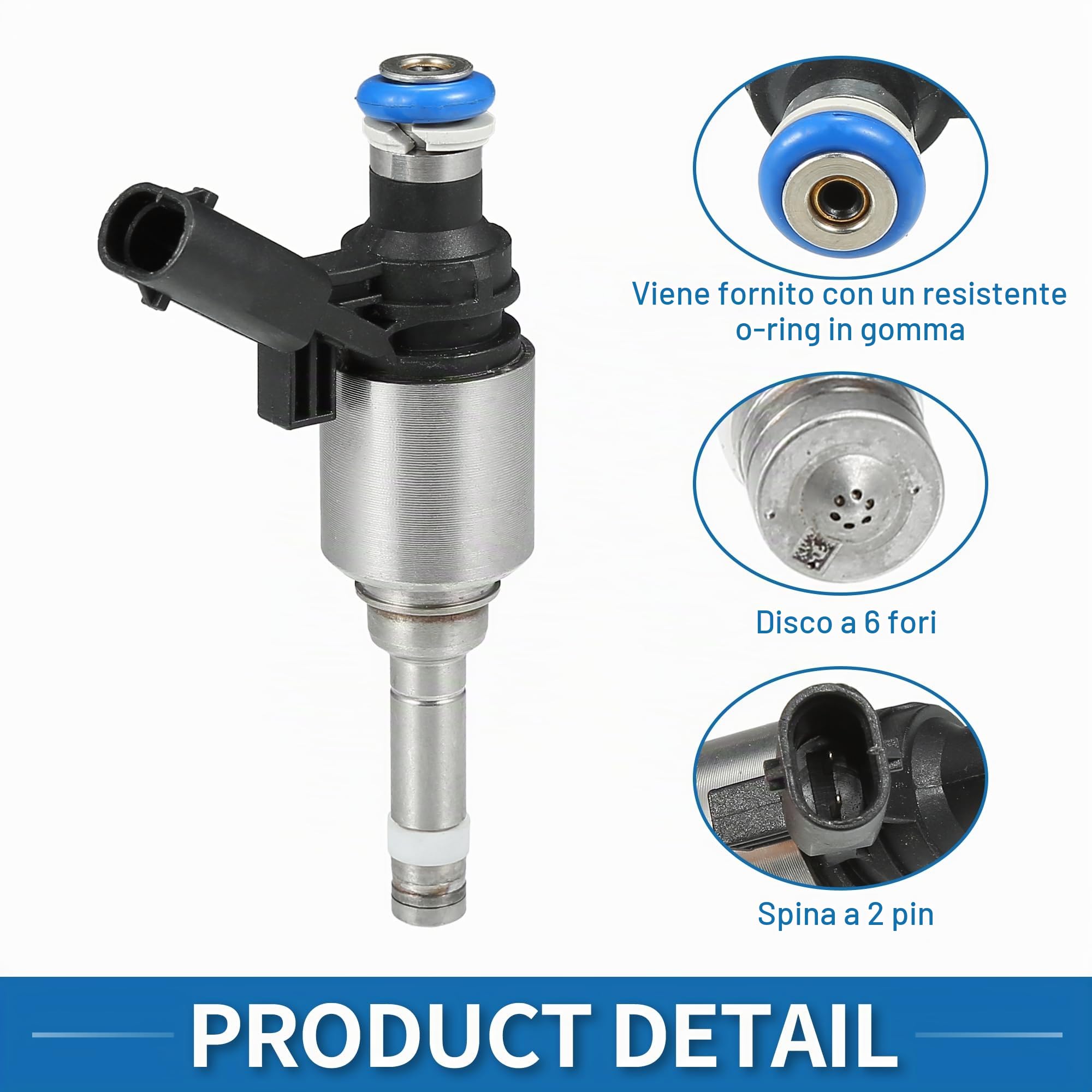 A ABSOPRO Iniettore di carburante No.06H906036G/06J906036G per VW Golf 2.0 GTI 04-13 per VW Passat B6 B7 Berlina 2.0 TFSI 05-14 Nero 4 Pezzi