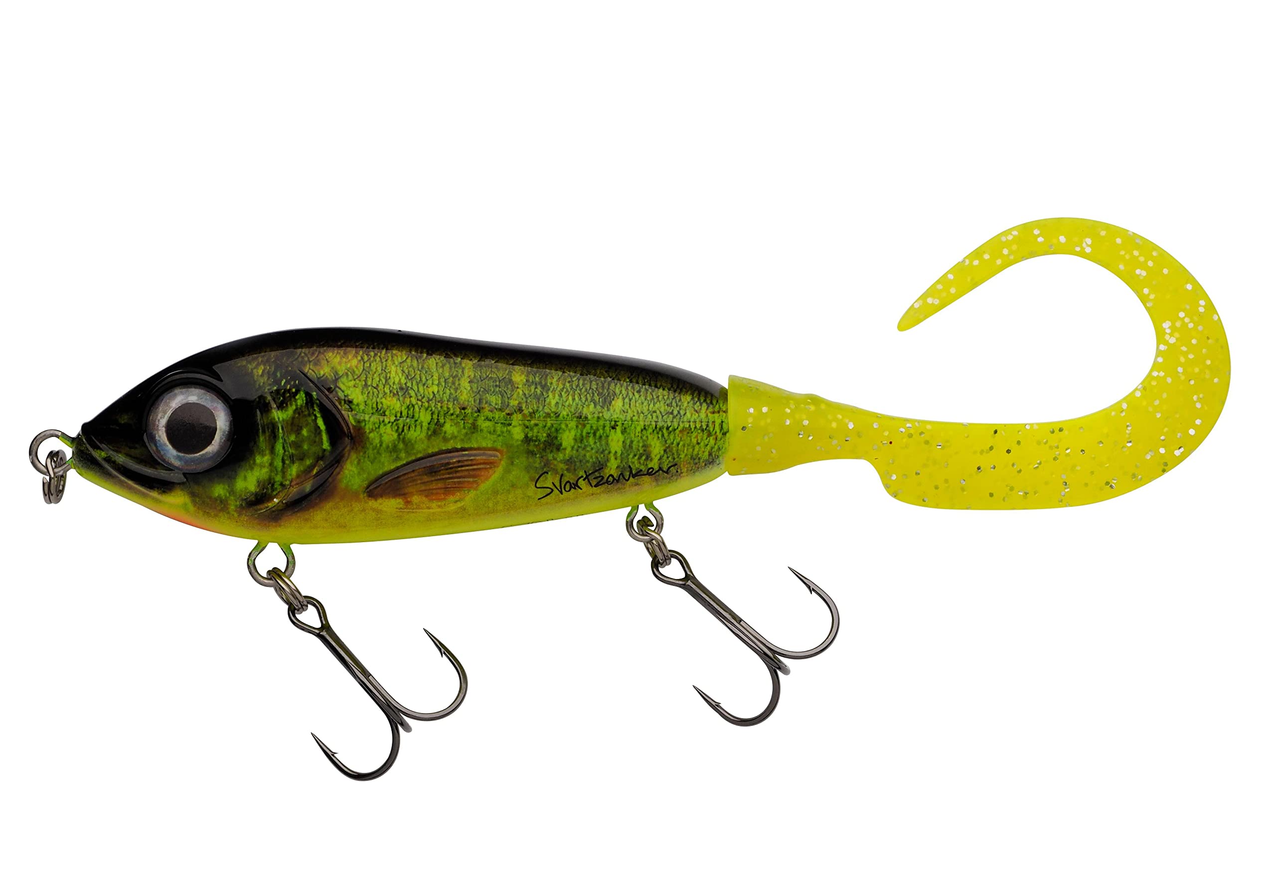 Abu Garcia Svartzonker McMy Tail Jerkbait – Clear High-Impact ABS, Eco-Friendly Weighted, Realistic 3D Effect, Designed in Sweden for Freshwater & Saltwater Fishing, Real Hot Pike 17 cm