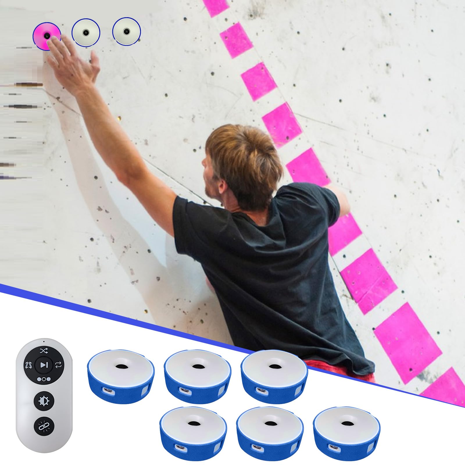 Reaktions-Trainingslichter, 6-teiliges 4-Modus-Sport-Agilitätslicht-Trainingsset mit USB-Ladekabel, Sport-Reaktions-Trainingslichter, Geschwindigkeit für Athleten, Trainer, Fitnesstrainer
