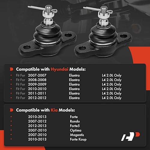 Miniatura 2 de A-Premium 2 rótulas delanteras inferiores, compatibles con Hyundai Elantra 2007-2012, Kia Optima 2007-2010, Forte 2010-2013, Forte Koup 2010-2013,