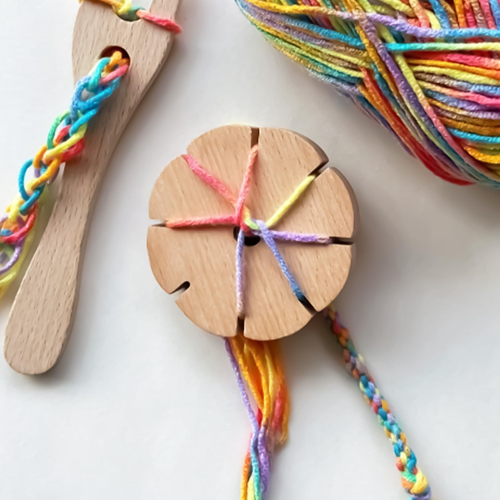 Lyivisk DIY Knüpfstern Set - 4 Stück Holz Flechtscheiben Für Freundschaftsbänder