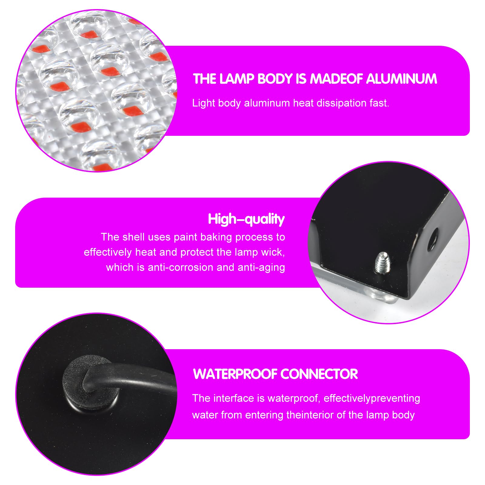 100W LED UV Luz Negra LED Spotlight, Lámpara de Luz Negra IP66 Impermeable, UV Spotlight Para la Decoración de la Etapa de Luz de Halloween Concierto Fiesta Banda bar Rendimiento Decoración