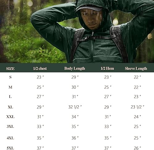 Miniatura 4 de TIHEEN Men's Rain Jacket Cycling Running Jackets Waterproof Raincoat with Hood Windbreaker Hiking Jacket Rain Coat